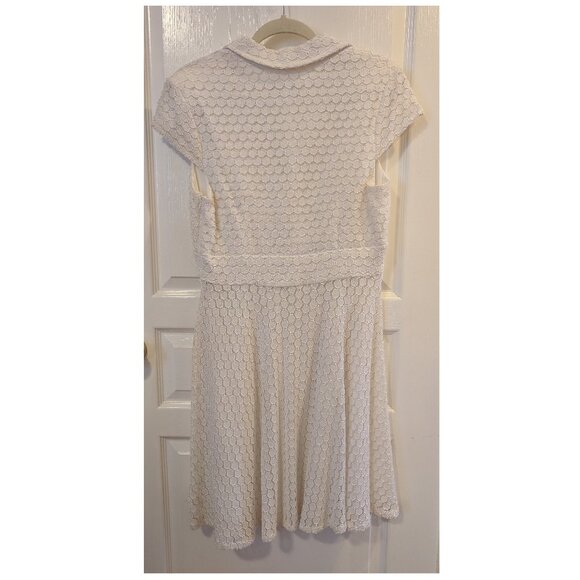 Vintage Betsey Johnson Dress - Cream - Eylet/Lace - Collared - Picture 5 of 8